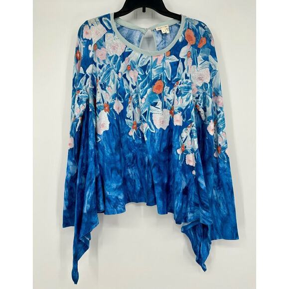 Anthropologie Meadow Rue Linen Fields Swing Top Size M blue - Picture 4 of 10